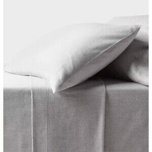 Threshold Ultra Soft Flannel Sheet Set Twin/Twin XL Melange Gray NEW